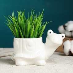 Цветочный горшок Take it easy Черепашка 6116711 0,23 л белый