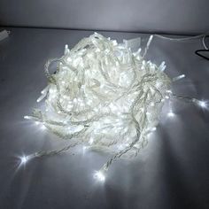Гирлянда уличная LED занавес 600L холодный белый + белый на прозрачном проводе 3х3 16682
