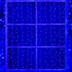 Гирлянда «Занавес» 2 x 3 м, IP44, УМС, белая нить, 760 LED, свечение синее, 220 В Luazon Lighting