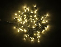 Светодиодная гирлянда Quality Light Cap 100 теплых белых LED, 10 м, черный ПВХ, Laitcom
