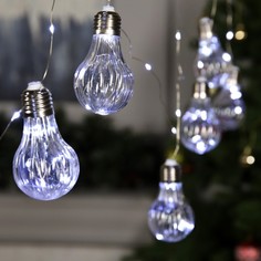 Световая гирлянда новогодняя Лампочки объемные 3612361 4,5 м белый дневной No Brand