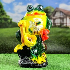 Садовая фигура "Лягушка с цветами" Хорошие сувениры