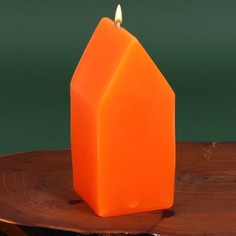 Новогодняя свеча в форме домика, МИКС, без аромата, 6 х 6 х 12,5 см. No Brand