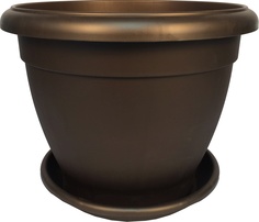 Цветочный горшок Tek.A.Tek Jardin c поддоном 1002-7 2,6 л коричнево-бронзовый 1 шт. ТЕК.А.ТЕК