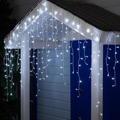 Гирлянда «Бахрома» 3 ? 0.9 м, IP44, УМС, белая нить, 232 LED, свечение белое, 220 В No Brand