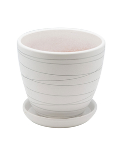 Цветочный горшок Вещицы BH-04-2]MAG 1шт белый;серебристый