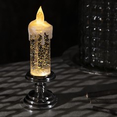 Светодиодная свеча Серебристая 4357314 1 шт. No Brand