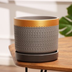 Цветочный горшок NoBrand 10258759 1шт Серый