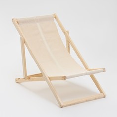 Шезлонг с тканью складной, 60x120x75см, хвоя No Brand
