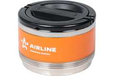 Термос ланч-бокс для еды с ручкой, нерж. сталь (304), 1 контейнер, 0,7 л., оранж. черн. Airline