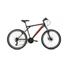 Велосипед CAPRIOLO MTB ADRENALIN 26 3 X 7, STEEL 20 чёрный - красный 2024