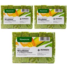 Жмых кукурузный Dunaev КОНОПЛЯ 300 гр (30 кубиков с отверстиями)