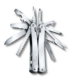 Мультитул VICTORINOX SwissTool Spirit X, 105 мм, 26 функций, в кожаном чехле