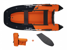 Комплект надувная лодка НДНД Grouper 350 Элит (черно-красный)