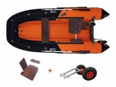 Комплект надувная лодка НДНД Grouper 350 с сиденьем "Сикосари" (оранжево-черный)