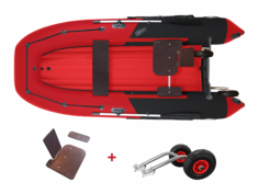 Комплект надувная лодка НДНД Grouper 350 с сиденьем "Сикосари" (черно-красный)