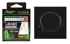 Крючки с поводком LIDER LEASH HOOK кр. №6 BLN леска D-0.16мм L-60см 10 шт Leaders