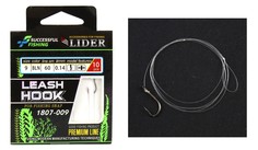 Крючки с поводком LIDER LEASH HOOK кр. №9 BLN леска D-0.14мм L-60см 10 шт Leaders