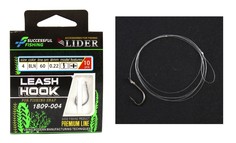 Крючки с поводком LIDER LEASH HOOK кр. №4 BLN леска D-0.20мм L-60см 10 шт Leaders