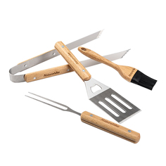 Набор Посуды Naturehike Four-Piece Barbecue Tool Set Wood/Stainless Steel Color