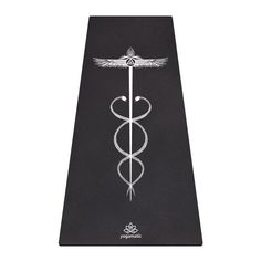 Хлопковый коврик для йоги и фитнеса PRO 200 см - Кадуцей / Арт Йогаматик Art Yogamatic