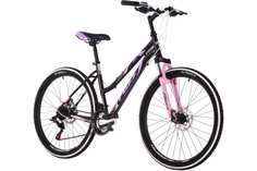 Велосипед FOXX LATINA 2024 г 170 см черный сталь размер 17"