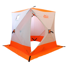 Палатка Следопыт Oxford 240D PU 1000 зимняя, 3-местная, 1,8х1,8 м, бело-оранжевая