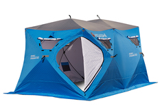 Палатка Higashi Double Pyramid Pro, для рыбалки, 7 мест, голубой