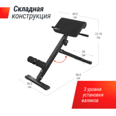 Гиперэкстензия UNIX Fit R-Chair 130G складная, нагрузка на скамью до 130 кг
