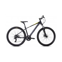 Велосипед CAPRIOLO MTB EXID 27.5 3 X 6, ALU 16 чёрный мат - жёлтый 2024