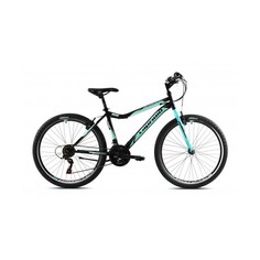 Велосипед CAPRIOLO MTB DIAVOLO DX 600 26 3 X 6, STEEL 17 чёрный - бирюзовый 2024