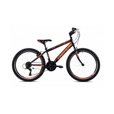 Велосипед CAPRIOLO MTB RAPID 24 24 3 X 6, STEEL 13 чёрный - оранжевый 2024