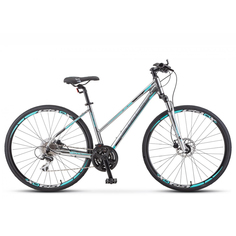 Велосипед женский горный Stels Cross-130 MD Lady 28" V010 2021 года рама 15,5" хром