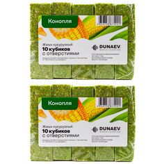 Жмых кукурузный Dunaev КОНОПЛЯ 300 гр (20 кубиков с отверстиями)