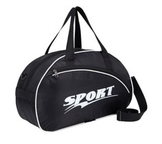 Сумка спортивная на молнии, наружный карман, длинный ремень, цвет чёрный Amen.