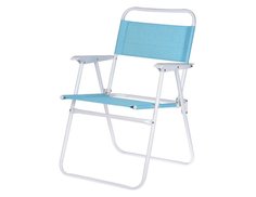 Складное пляжное кресло LUX COMFORT, полиэстер 600D, металл, голубое, 50х54х79 см Intex