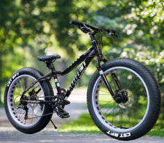 Велосипед Fatbike Tech Team Garet 24, 7 ск, алюминиевая рама, серый, рост 145-155, 2022