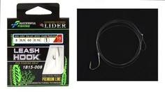 Крючки с поводком LIDER LEASH HOOK кр. №8 BLN леска D-0.16мм L-60см 10 шт Leaders