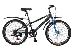 Велосипед подростковый VELTORY 4000 черный с синим 2024 9-13 лет, рост 130-150см