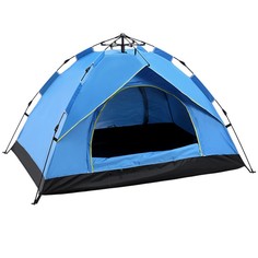 Палатка четырехместная без коврика 4427.1 голубая No Brand