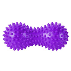 Массажер двойной мячик с шипами фиолетовый ПВХ Спортекс B32130-1