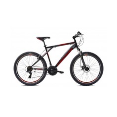 Велосипед CAPRIOLO MTB ADRENALIN 26 3 X 6, STEEL 18 чёрный - красный 2024