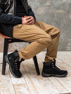 Треккинговые ботинки мужские VIDEYA для туризма кожаные черные 43 размер