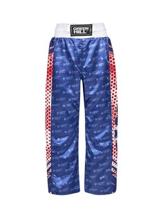 KBT-4058k Детские брюки для кикбоксинга WAKO Approved синие 6 лет Green Hill