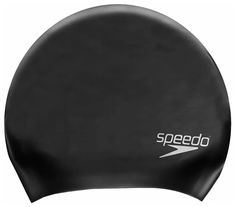 Шапочка для плавания Speedo Long Hair Cap силикон черный/серебристый (8-061680001)