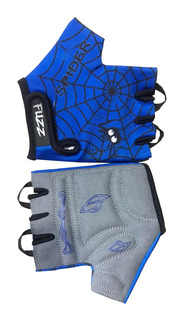 Перчатки велосипедные детские лайкра SPIDER сине-черные, размер 10/XL,(для 8-10 лет), GRIP No Brand