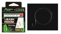 Крючки с поводком LIDER LEASH HOOK кр. №6 BLN леска D-0.18мм L-60см 10 шт Leaders