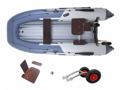 Комплект надувная лодка НДНД Grouper 350 с сиденьем "Сикосари" (серо-синий)