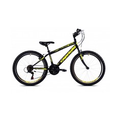 Велосипед CAPRIOLO MTB RAPID 24 24 3 X 6, STEEL 13 чёрный - жёлтый 2024