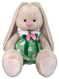 Мягкая игрушка BUDI BASA Зайка Ми в зеленом комбинезоне с кроликами, 34 см